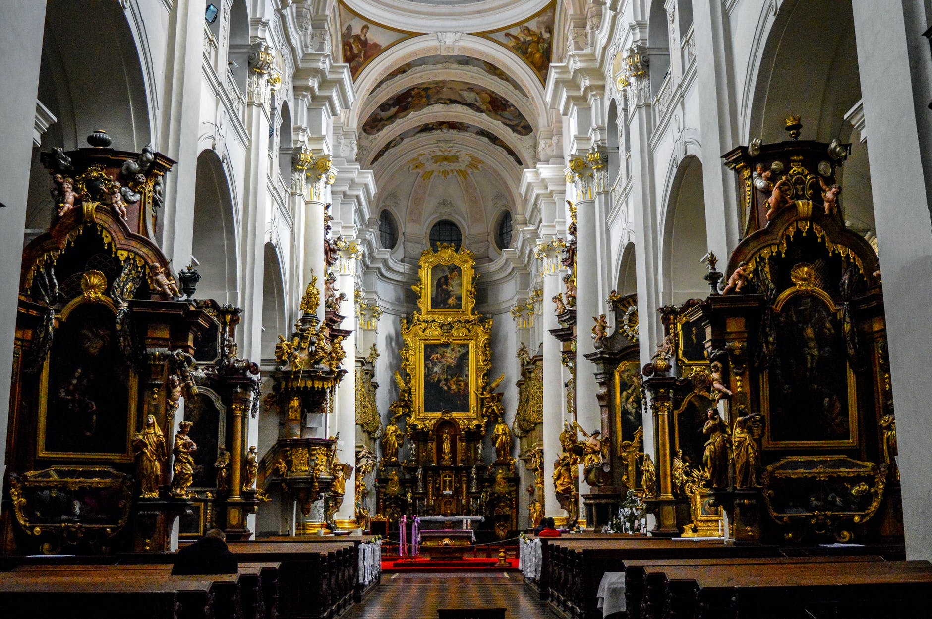 white and brown cathedral interior