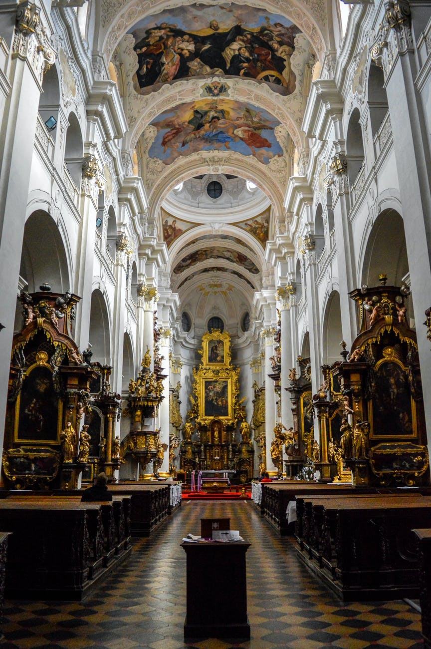 gold and white cathedral interior