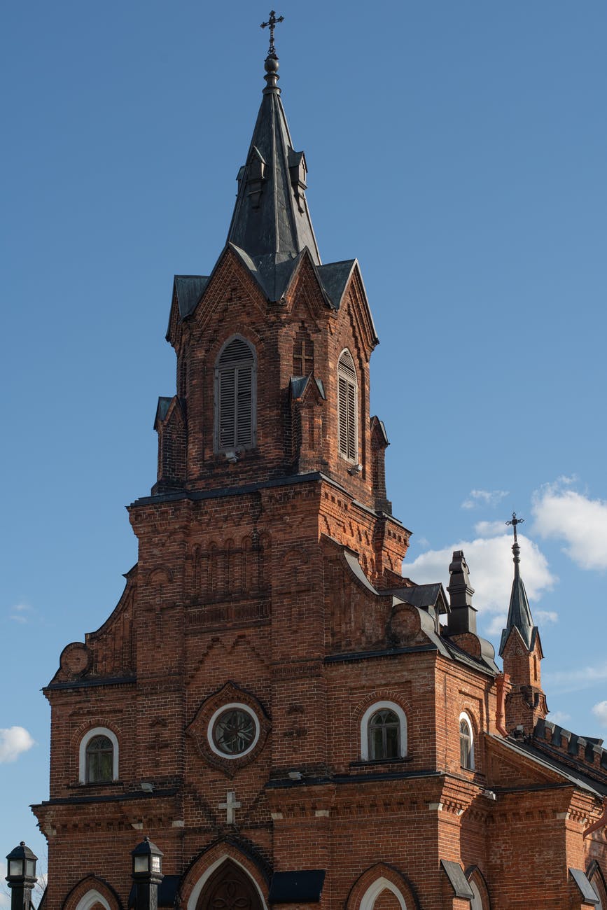 city sky blue building