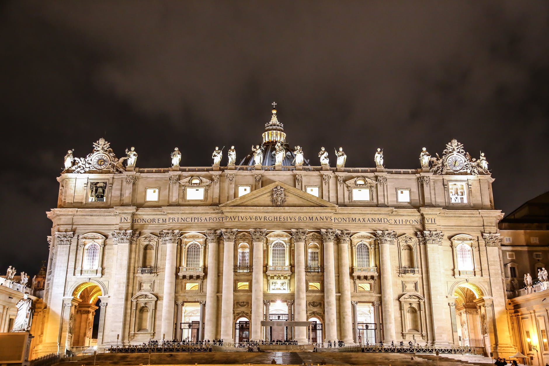 saint peter s basilica at night