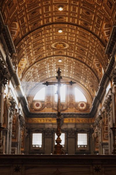 cross in st peters basilica in vatican