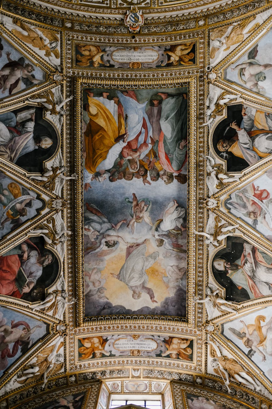 fresco paintings o ceiling in cathedral